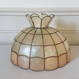 Mother-of-pearl and brass chandelier