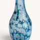 Brutalist Blue and White Reactive Art Glass Vase, Europe, 1970s