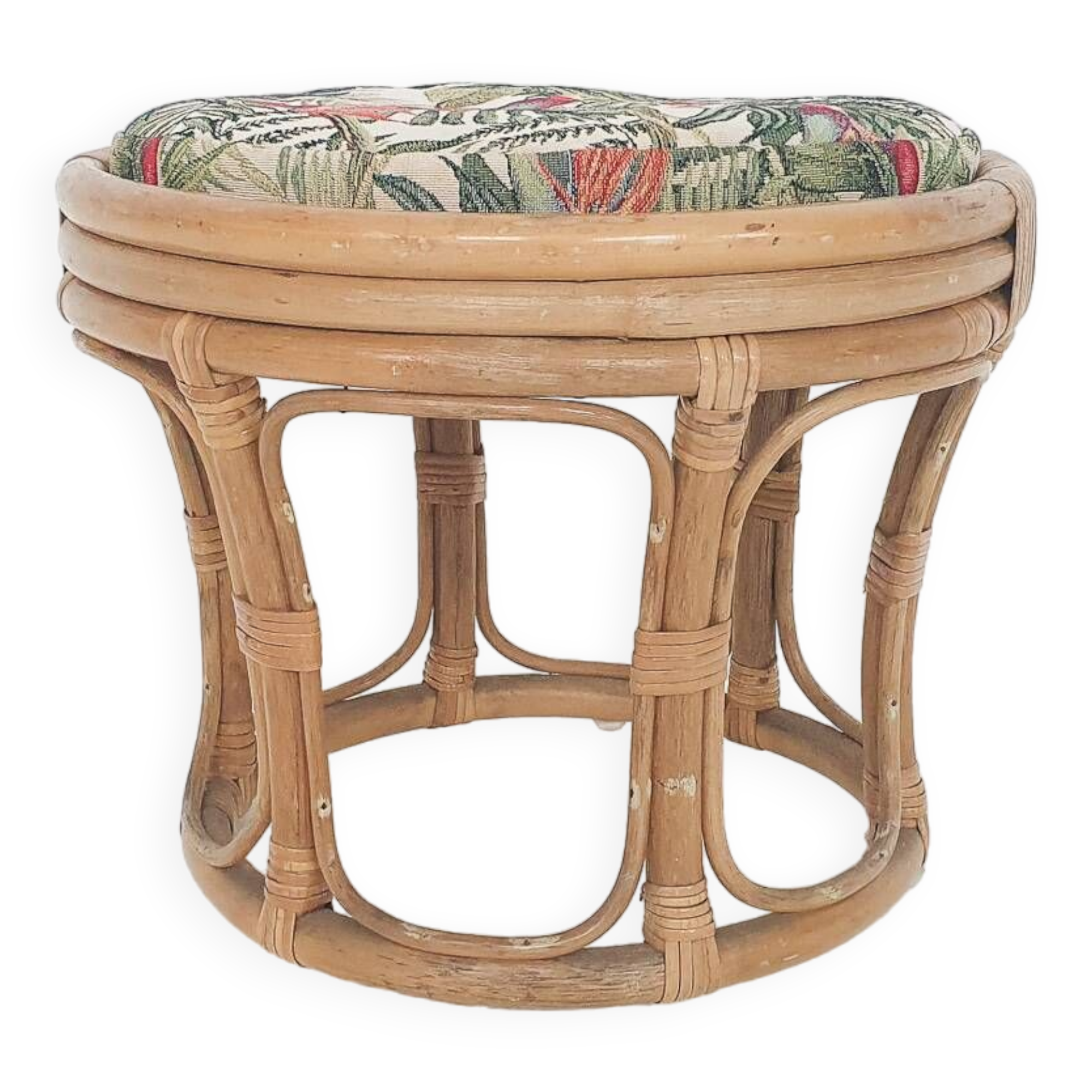 Vintage rattan stool, 1960's