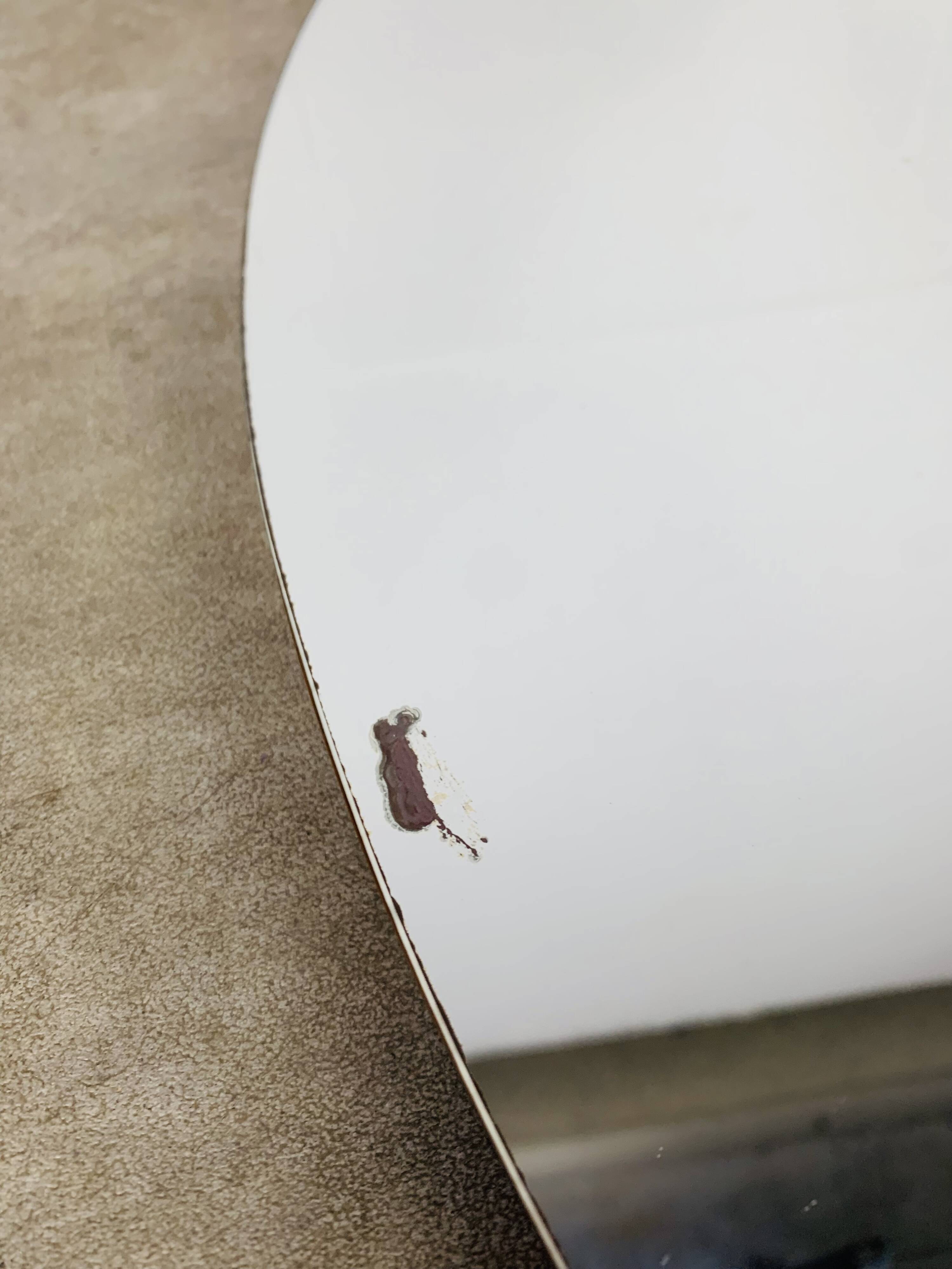 Scandinavian round triptych mirror, teak frame, 1960s.