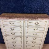 Louis XV style double row crossbow chest of drawers in lacquered and gilded wood circa 1900