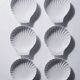 Set of 6 shell-shaped bowls in Limoges porcelain by Philippe Deshoulières.