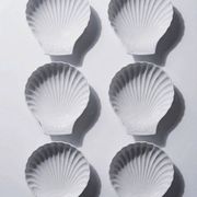 Set of 6 shell-shaped bowls in Limoges porcelain by Philippe Deshoulières.