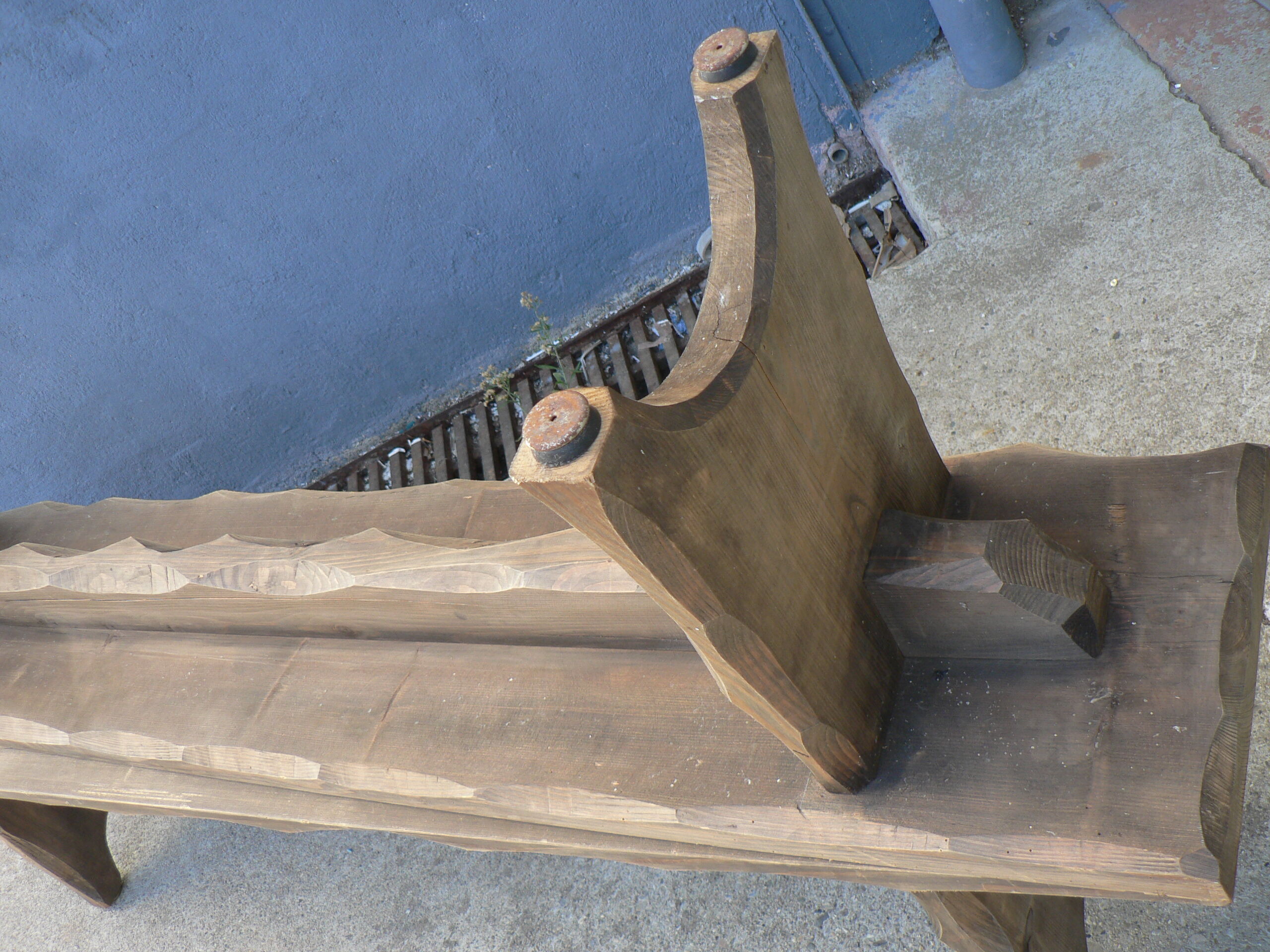 Pair of rustic farm table bench