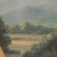 Modern painting landscape with figures, tempera on cardboard, '900