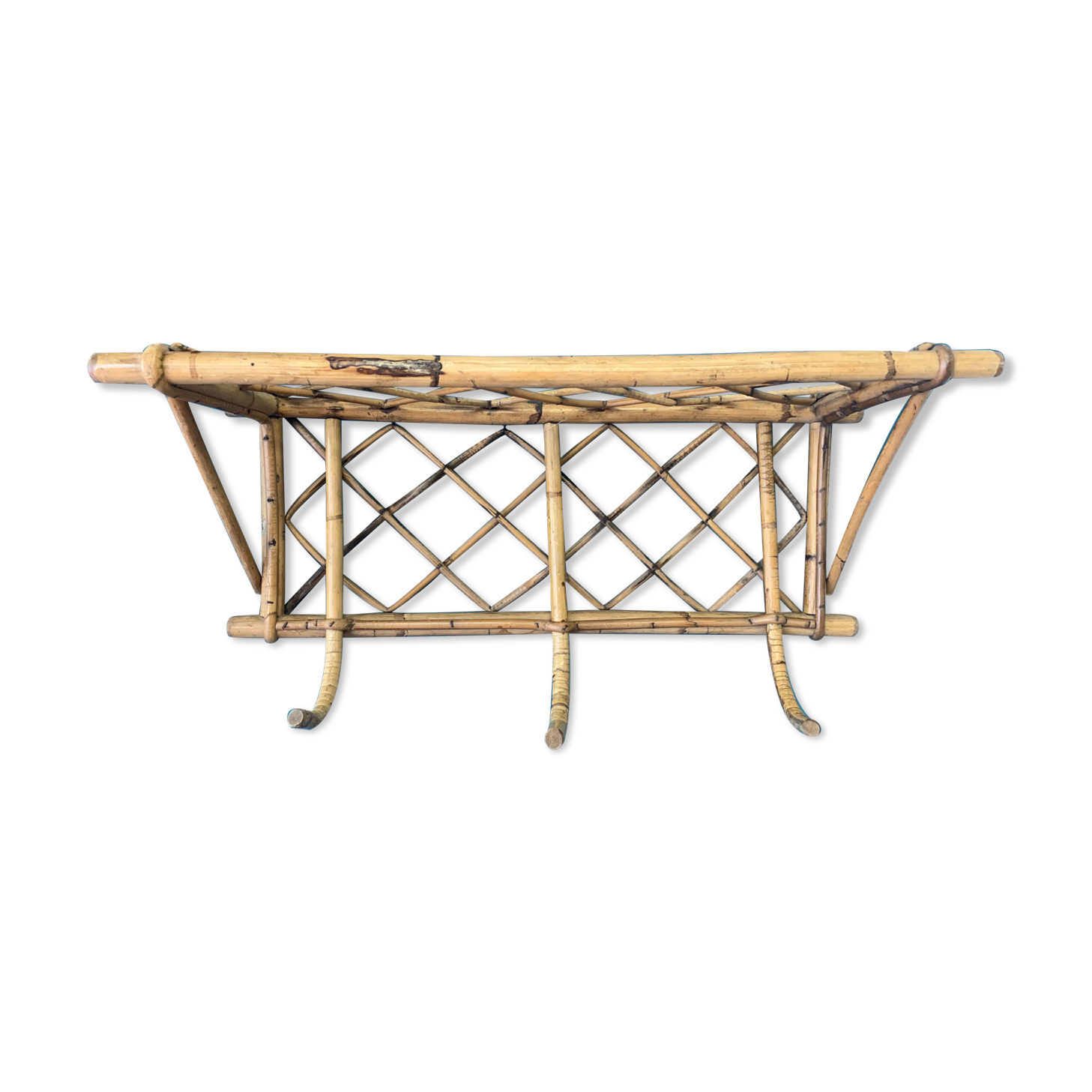 Rattan wall coat rack