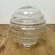 Industrial white porcelain pendant light with ribbed glass, 1970s