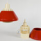 Lyskaer Belysning made in Denmark model 854 set of hanging lamps plastic mid century