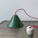 Lot 2 industrial suspensions green emaillees 20 cm