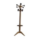 Portemanteau parrot wood tripod 12 black balls Stella 1960