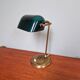 Banker's lamp in brass and green opaline, 1930s
