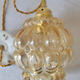 Amber molded glass pendant lamp