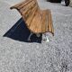 Antique garden bench made of cast iron and oak slats