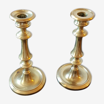 Pair of copper candlesticks