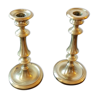 Pair of copper candlesticks