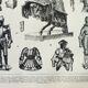 Old engraving 1898, Medieval armor, knight • Lithograph, Original plate