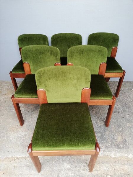 Serie de 6 chaises vintage epoque 1960