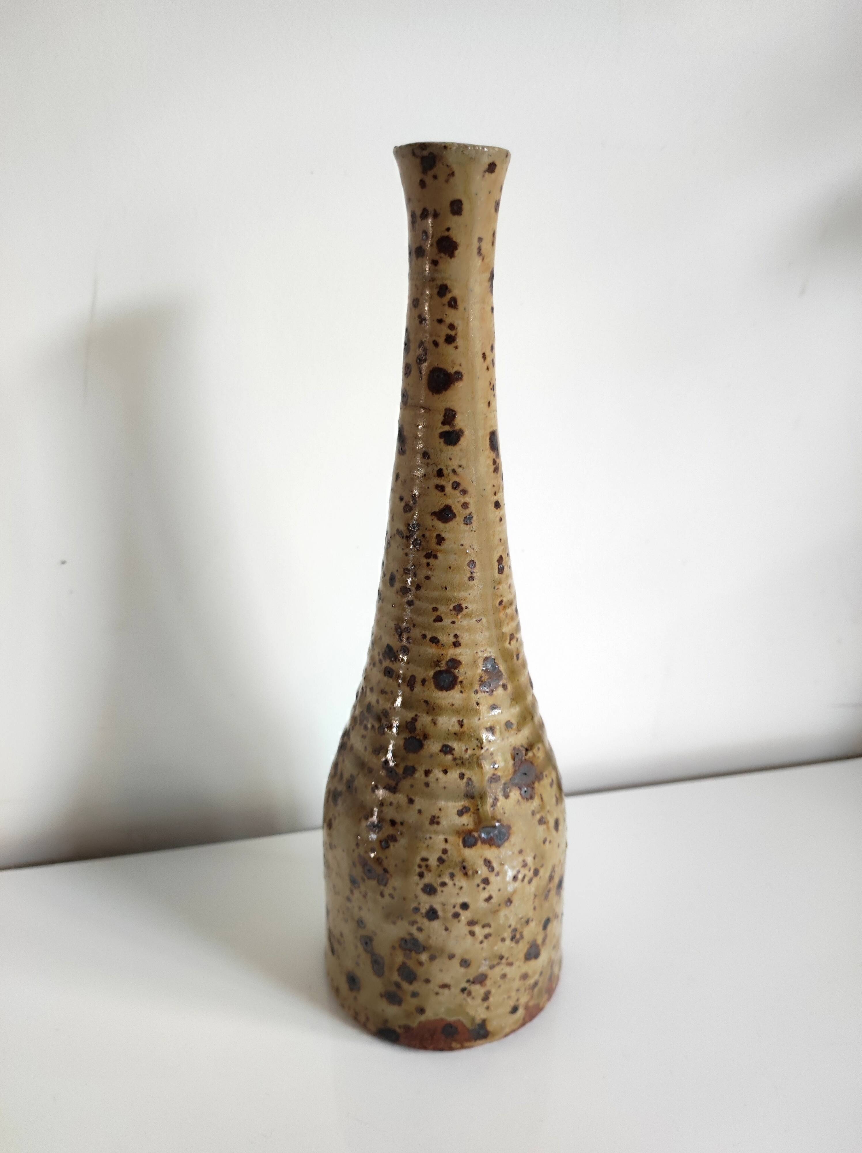La Borne pyrite stoneware vase