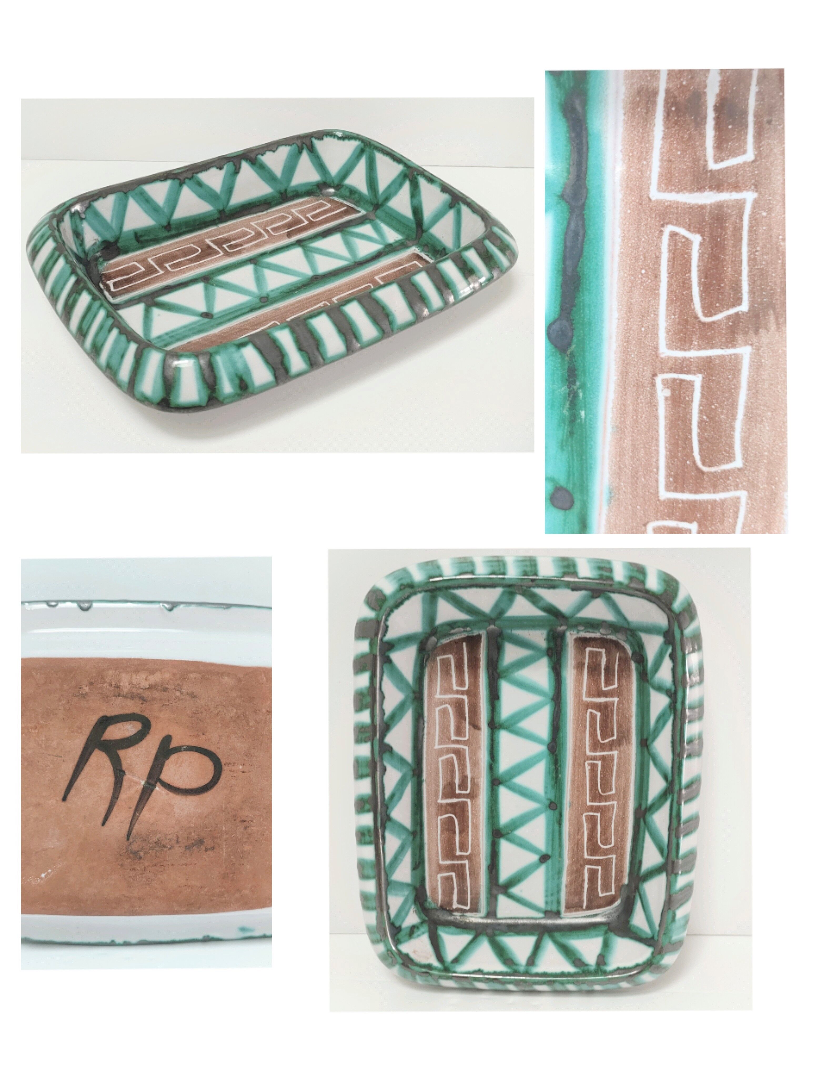 Ravier Robert Picault ceramic geometric decoration