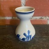 Antique DELFT Vase White Ceramic Blue Decor Vintage Mill #D573