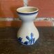 Antique DELFT Vase White Ceramic Blue Decor Vintage Mill #D573