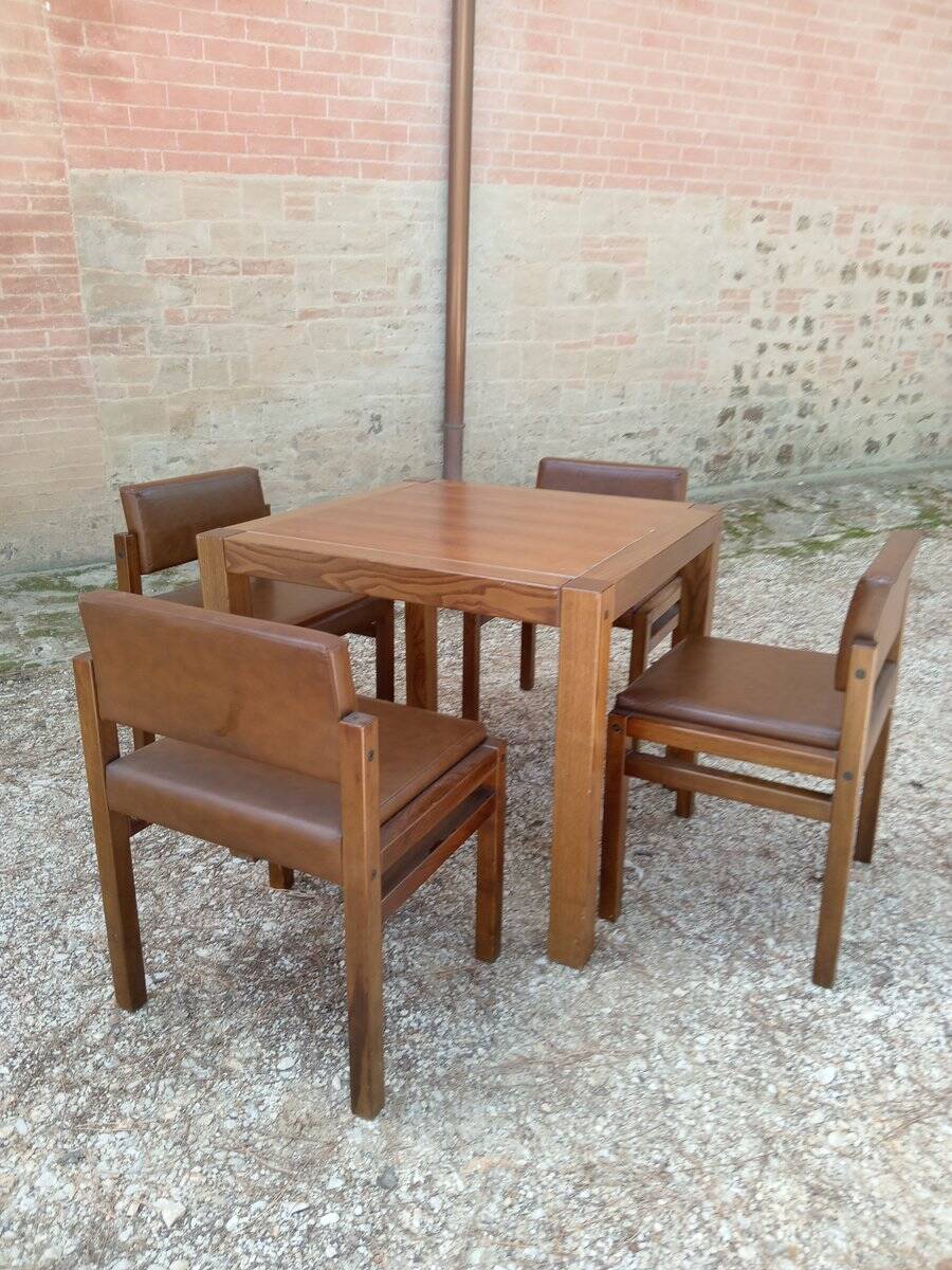 Chairs and table by Umberto Brandigi for Planula, 1960s, set of 5