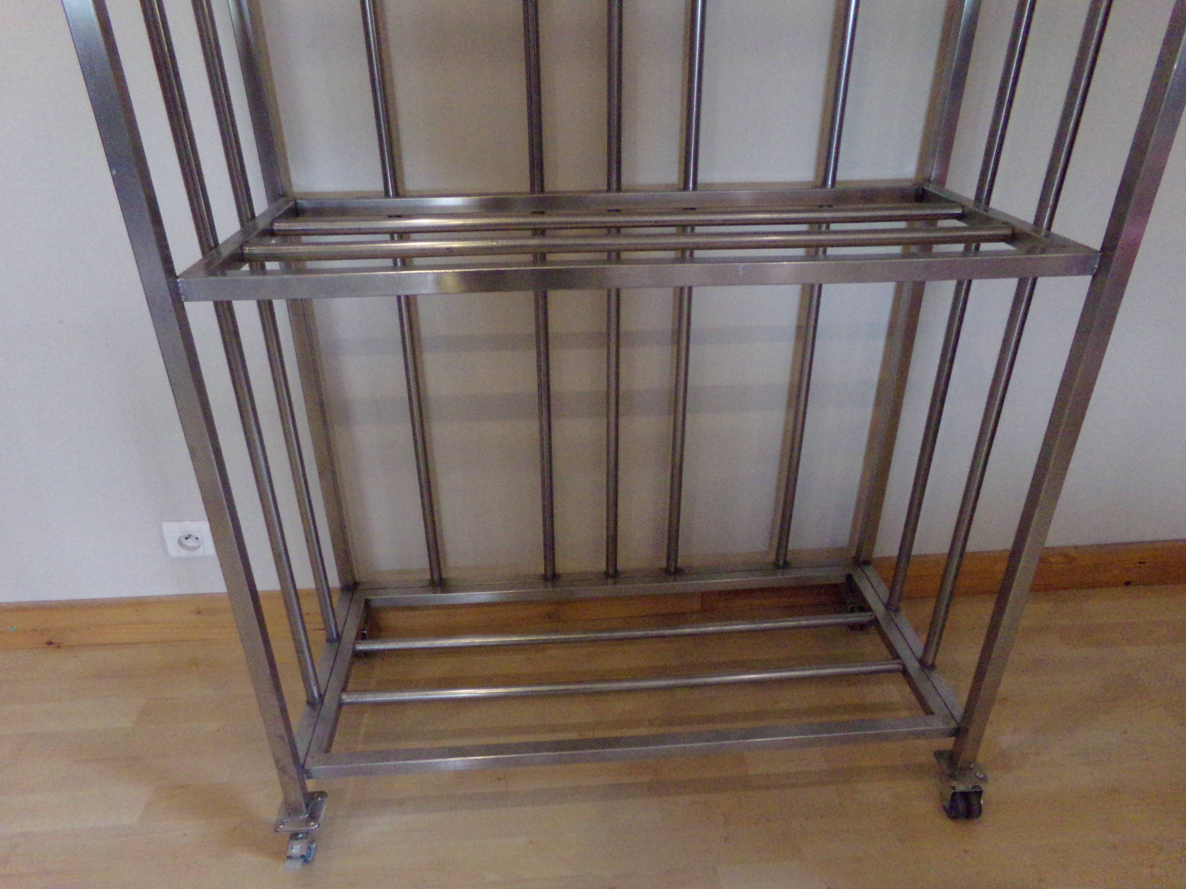 Stainless steel shelf on wheels