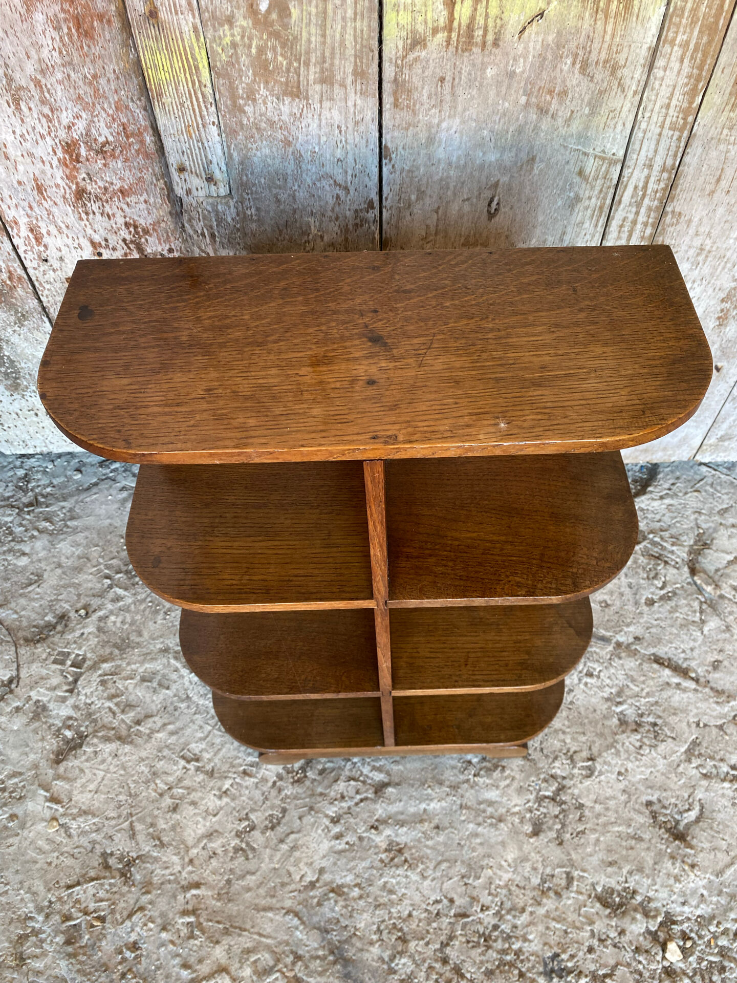 Shelf antique furniture art deco oak wood 1920s 1930s vintage