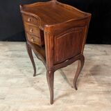 Pair of Louis XV style walnut bedside tables, right and left