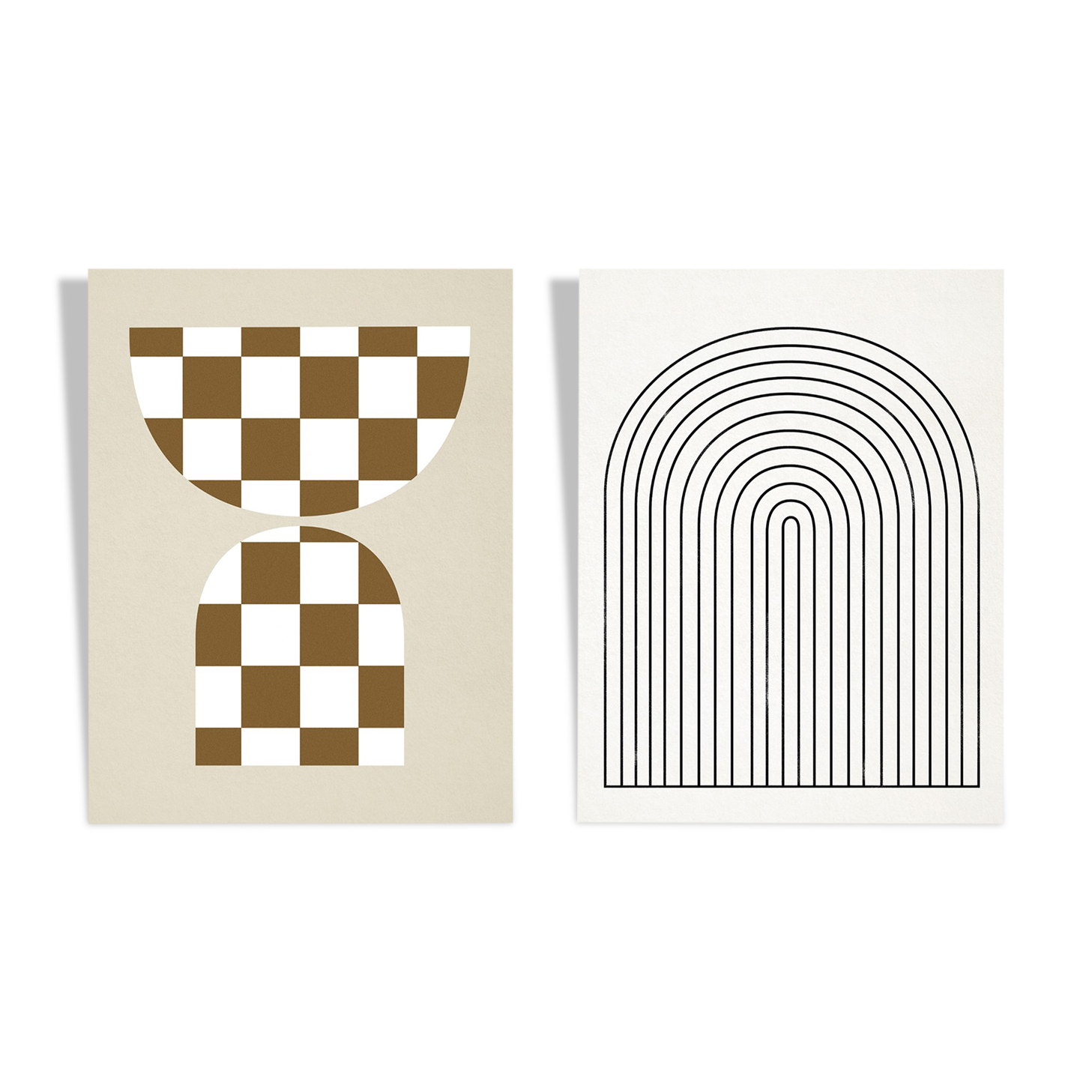 Pair of prints, checkered wall art set of two, 50x70cm