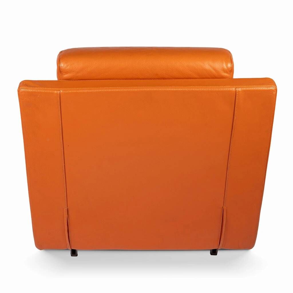 A unique armchair made of genuine leather and designed by the luxury Italian brand Moroso.