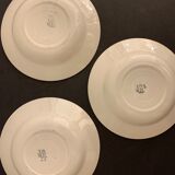 3 hollow plates model Fleuri, HBCM, Creil Montereau, 1950