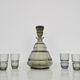 Art deco Glass Carafe with six glasses,Bohemia,1930's.