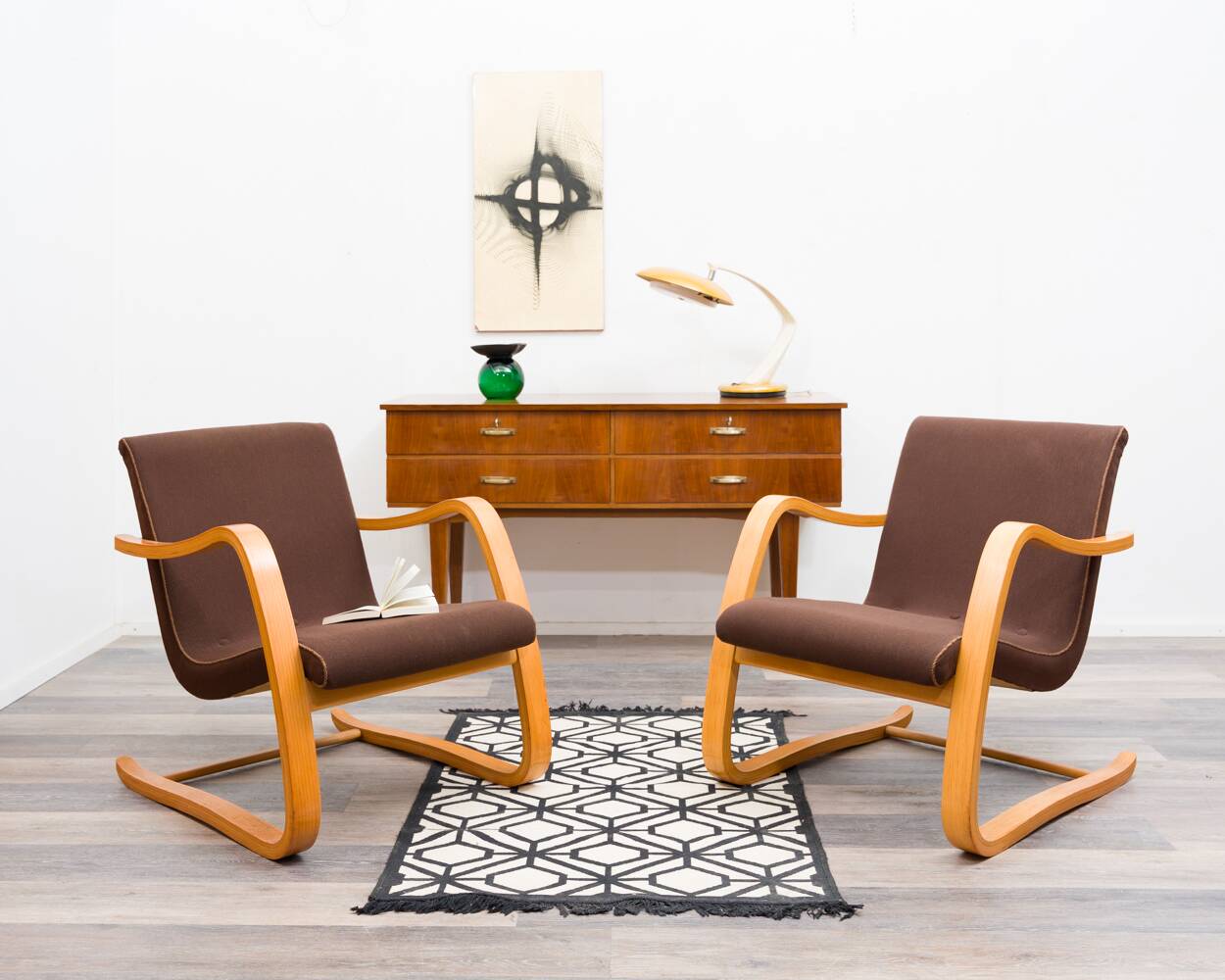 Cantilever armchair from the 1950s, in the style of Alvar Aalto.