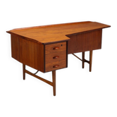 Peter Lovig Nielsen boomerang writing desk teak Lovig Denmark 1960