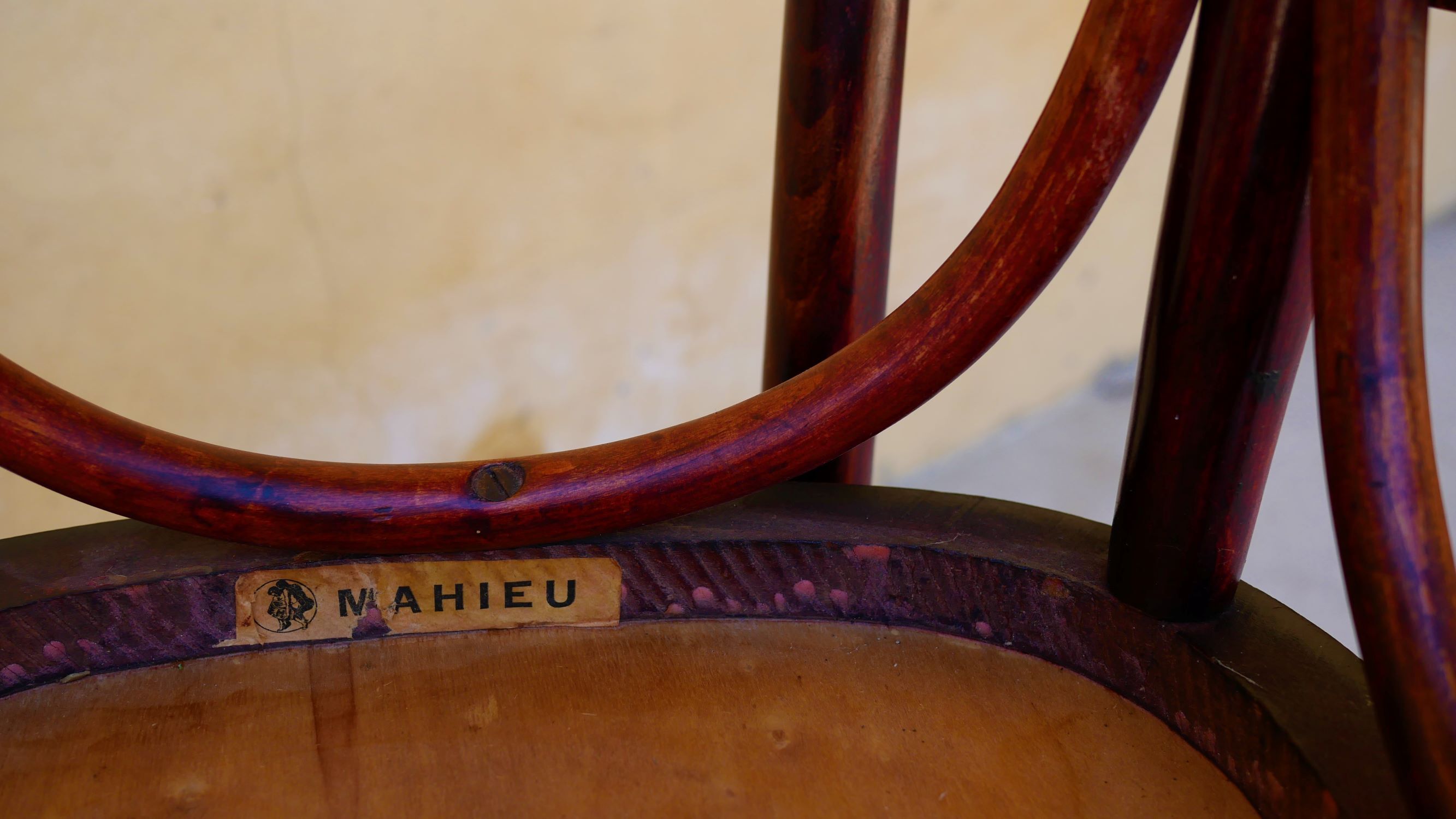 Série de 4 chaises bistrot vintage par Mahieu