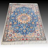 Tapis Persan Nain Iran Laine Et Soie "fait Main - 0.85 X 1.29 Mètres