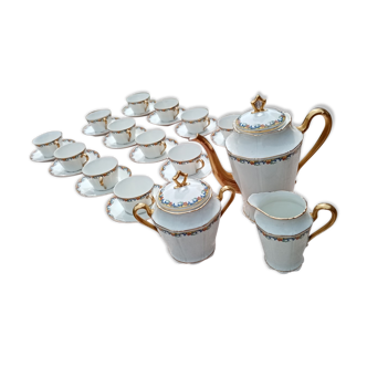 Coffee service 12 cups Limoges porcelain Bernardaud
