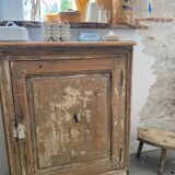 One-door stripped pine sideboard