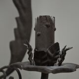 Pair of grey patinated iron wall lamps