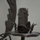 Pair of grey patinated iron wall lamps