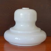 Vintage White Glass Pendant Shade, Large Glossy Glass Lampshade, 1970s–80s Yugoslavia, Diy Lighting