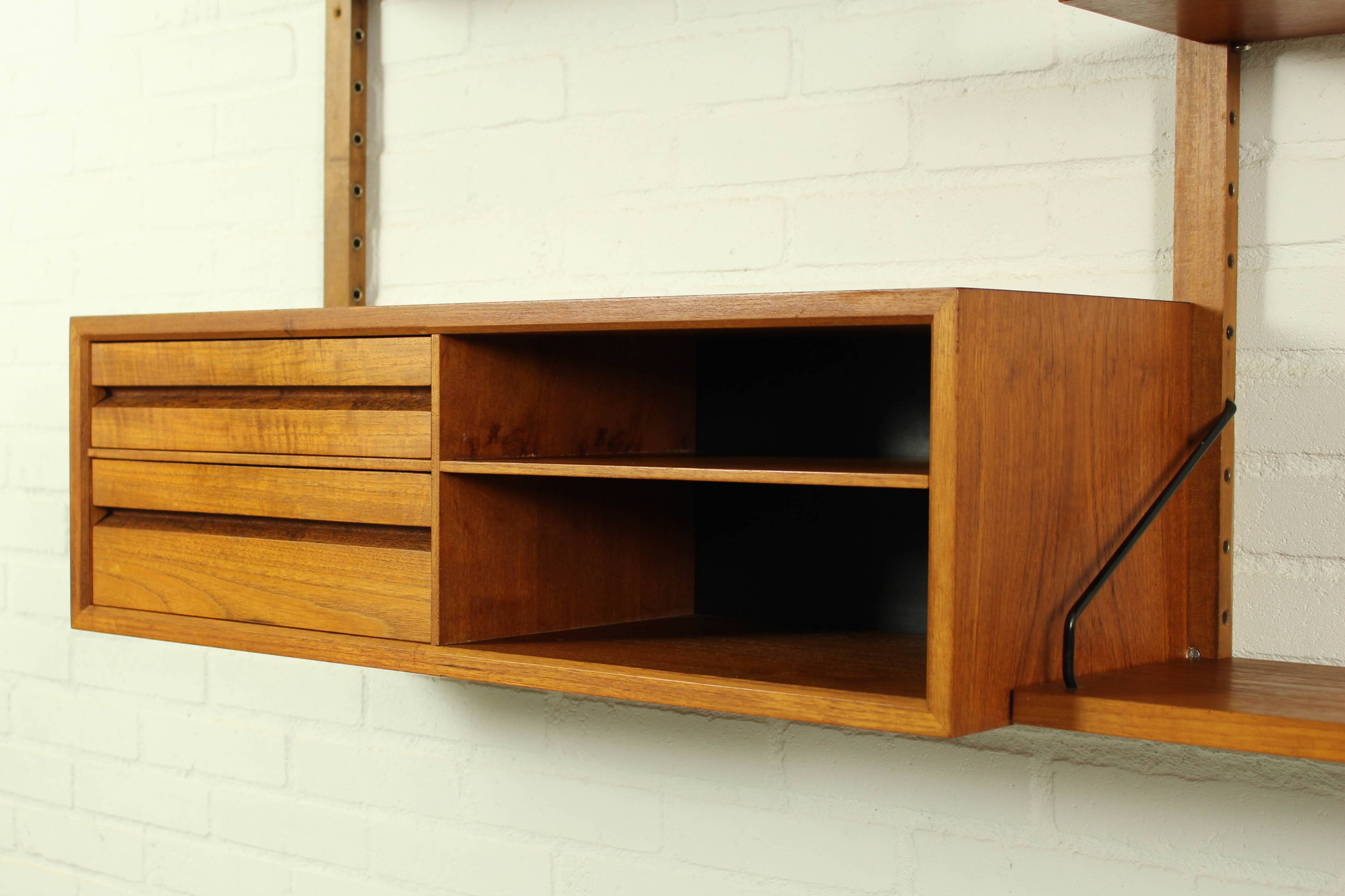 Danish Modular Teak Wall Unit by Poul Cadovius, 1960s