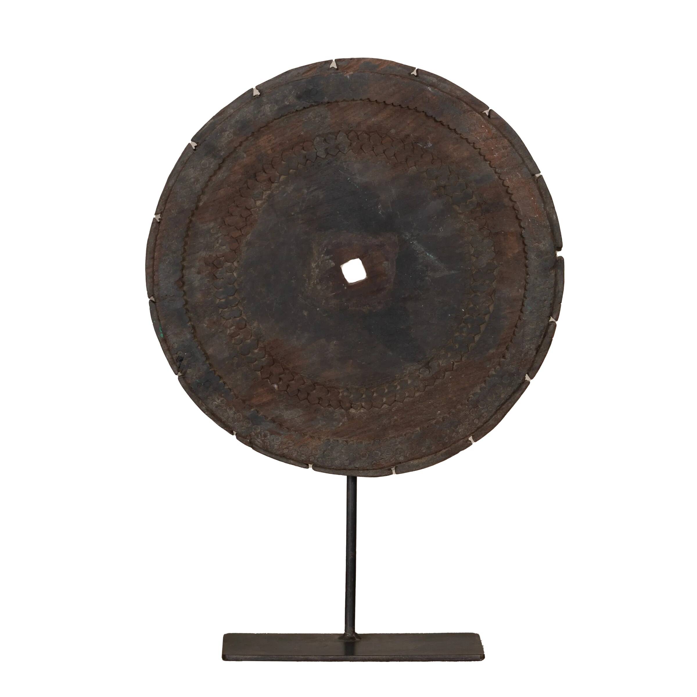 Mandal - Indian wooden wheel on stand no. 2