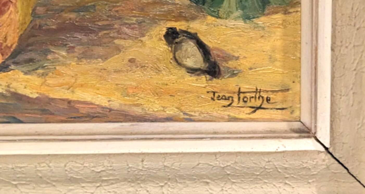 Jean Torthe.la corrida.oil on cardboard framed and signed