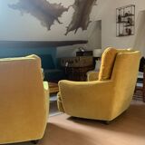 Pair of vintage mustard yellow armchair