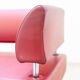 Business class 3-seater sofa in red leather and chrome iron legs, 1990s