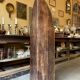 English corner cabinet in blackened wood, 19th century.