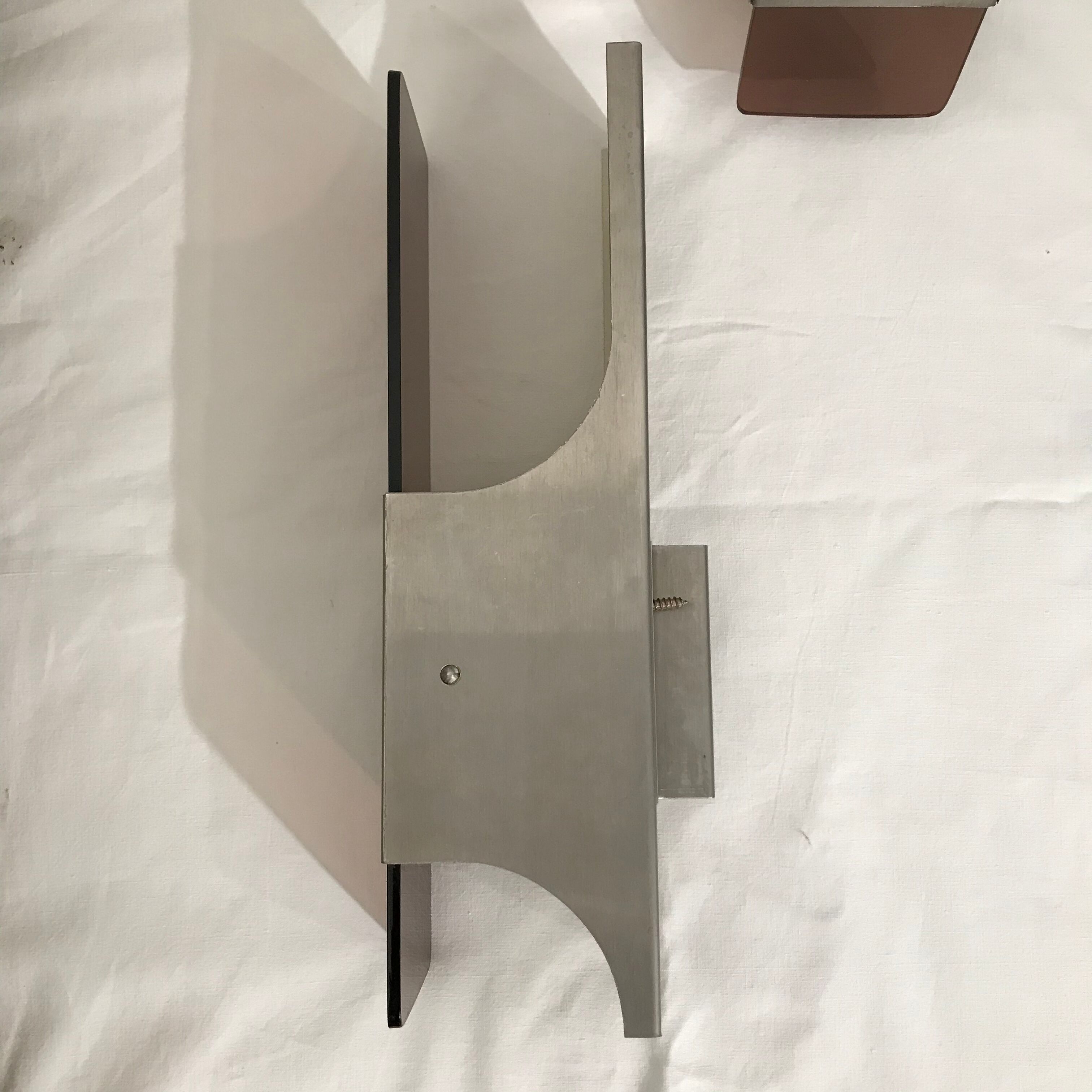 Pair of metal and plexiglass sconces 1970