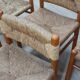 Set of 8 chairs 1960s Charlotte Perriand Style woven straw & wood